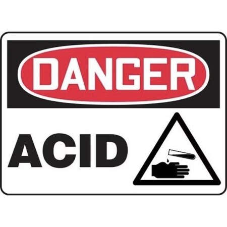Accuform OSHA DANGER SAFETY SIGN ACID 10 X MCHL180VA MCHL180VA